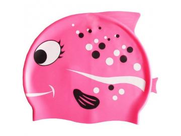 Kinder Badekappe Fisch pink Silikon