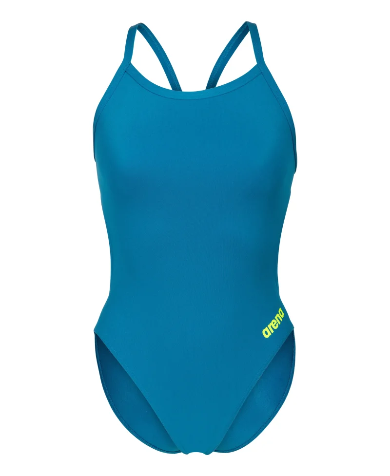 Arena Challenge Solid Damen Badeanzug Blue Cosmo - Arctic Lime