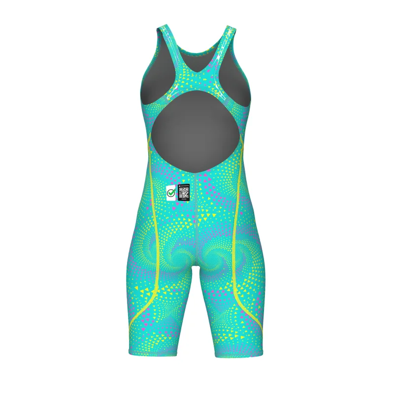 Arena Powerskin ST Next Damen Open Back Wettkampfanzug Fireflow - Seaglass LE