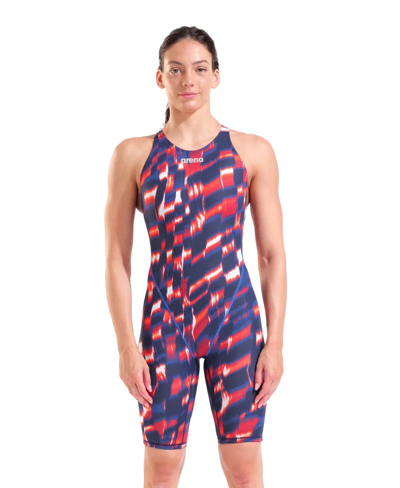 Arena Powerskin ST Next Damen Open Back Wettkampfanzug Red - White - Blue LE