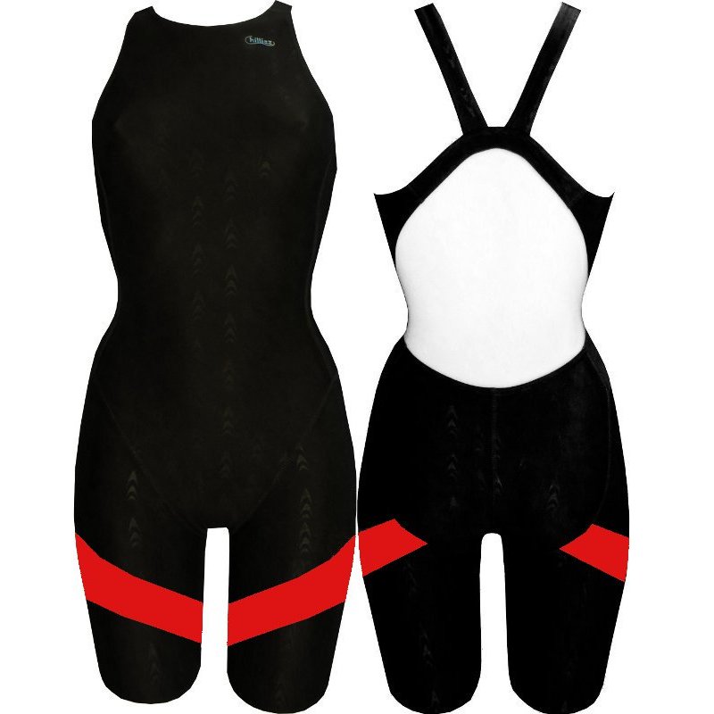 Chilliez Wettkampf Schwimmanzug Kneeskin Sharkskin black & red