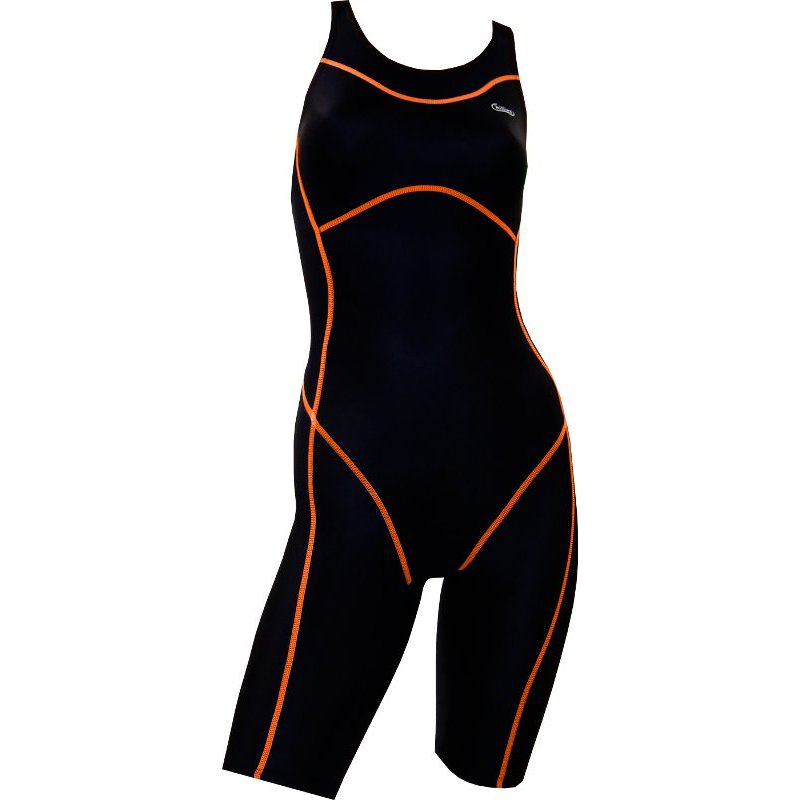 Chilliez Wettkampf Schwimmanzug Kneeskin schwarz-orange