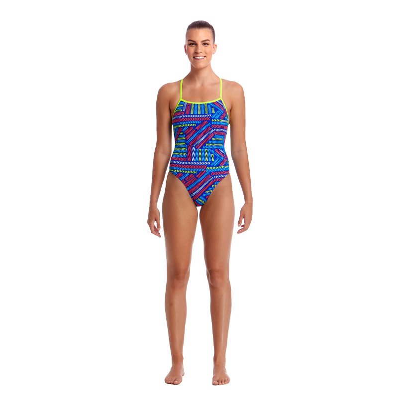 Funkita Damen Badeanzug Chain Reaction Strapped In