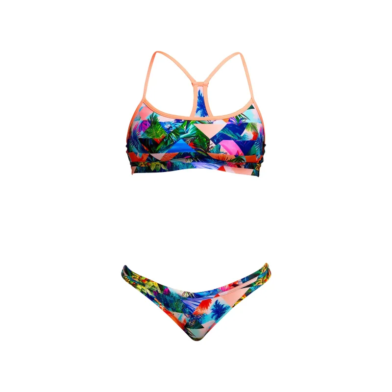 Funkita Damen Bikini Palm Prism Crop Top