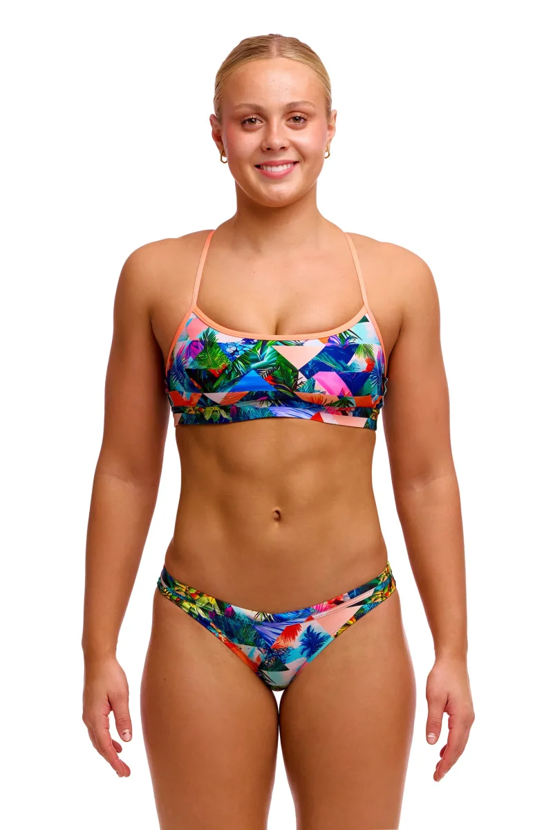 Funkita Damen Bikini Palm Prism Crop Top