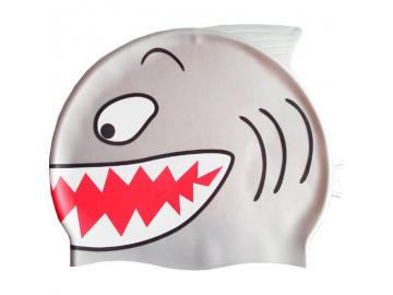 Kids Swim Cap Shark silver