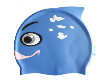 Kids Swim Cap Fish blue