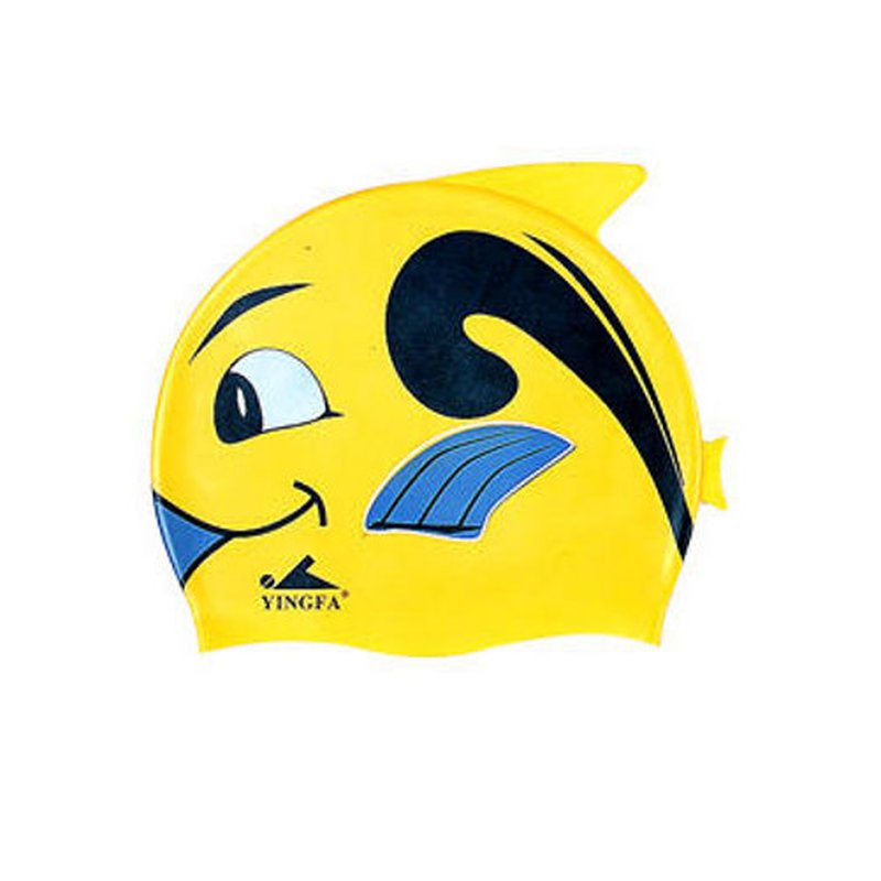 Kinder Badekappe Fisch gelb-blau Silikon