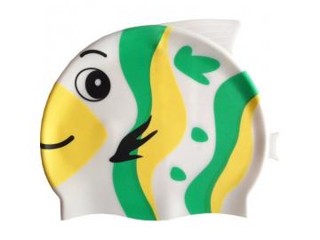 Kinder Badekappe Fisch weiß grün gelb