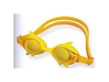 Kinder Schwimmbrille gelb mit Flossenmotiv