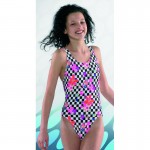 Maru Mädchen Badeanzug CHECKER black-pink
