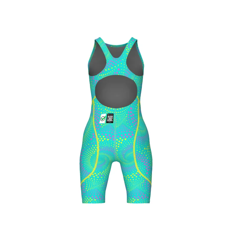 arena Powerskin ST Next Mädchen Open Back Wettkampfanzug Fireflow - Seaglass LE