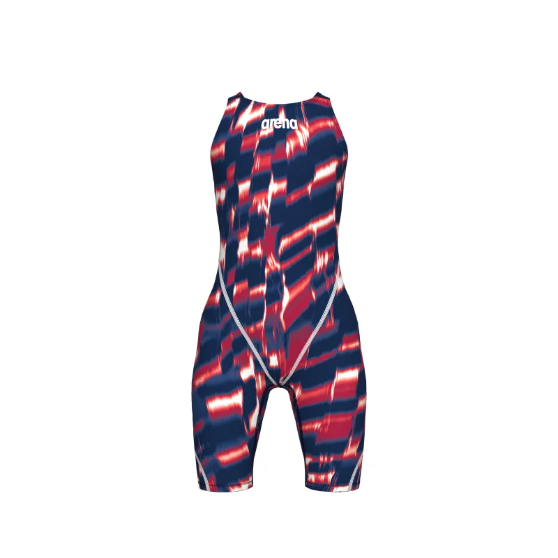 arena Powerskin ST Next Mädchen Open Back Wettkampfanzug Red - White - Blue LE