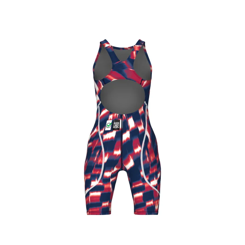 arena Powerskin ST Next Mädchen Open Back Wettkampfanzug Red - White - Blue LE