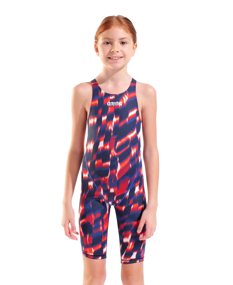 arena Powerskin ST Next Mädchen Open Back Wettkampfanzug Red - White - Blue LE